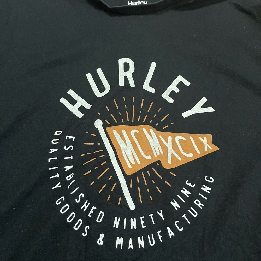Hurley Men’s Black Graphic Tee Size XL Premium Quality Surf Skate Y2K 90s PacSun - Picture 3 of 6